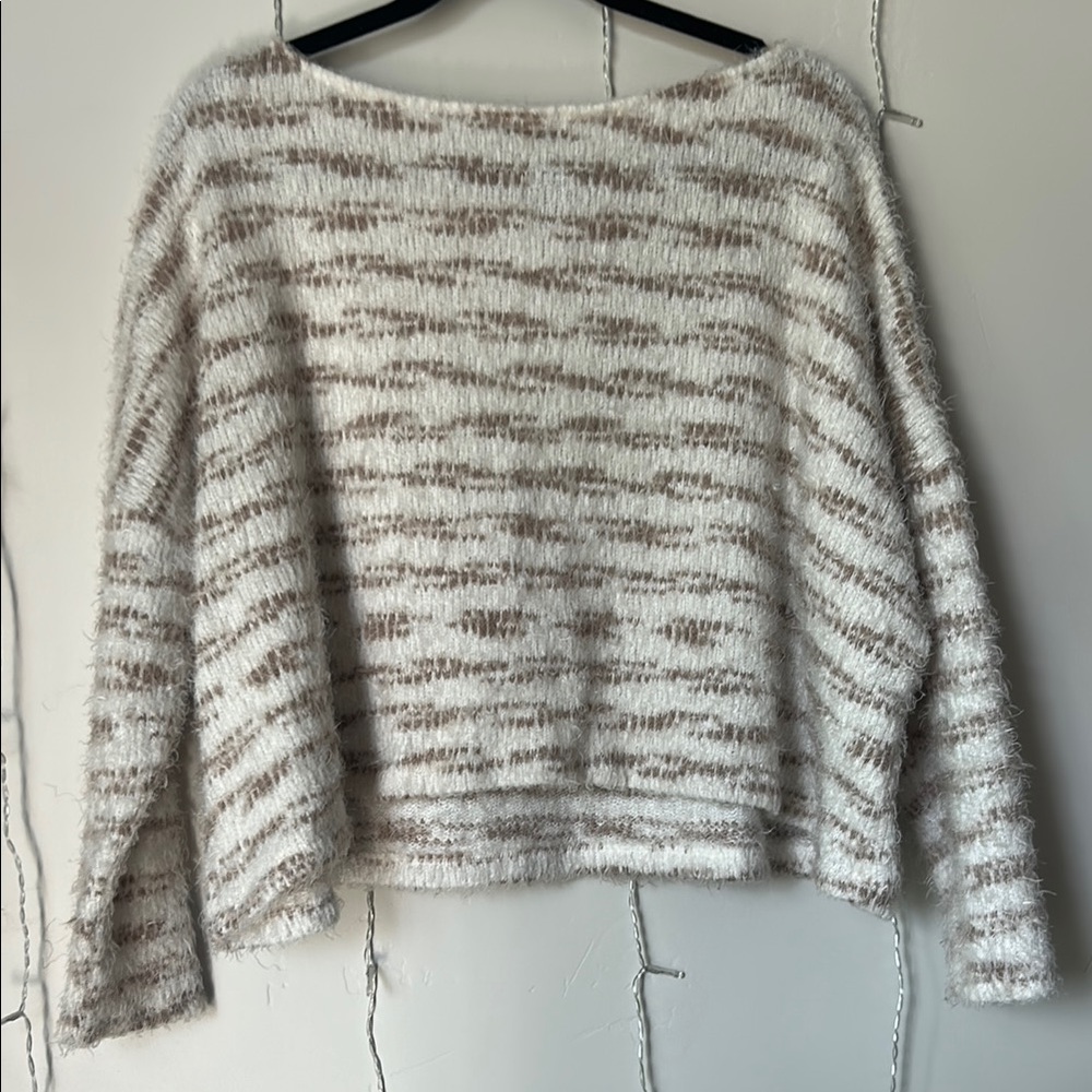 Cozy Striped Sweater - White and Pink